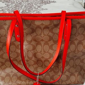 Coach coated canvas small tote